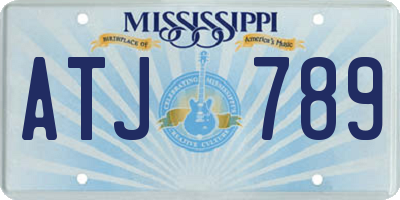 MS license plate ATJ789