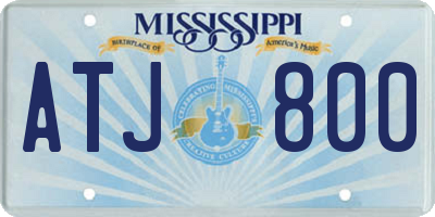 MS license plate ATJ800