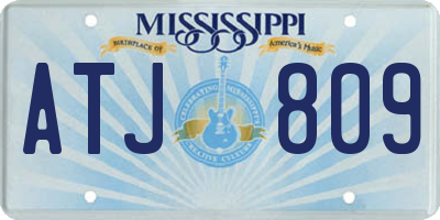 MS license plate ATJ809