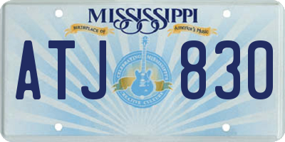 MS license plate ATJ830