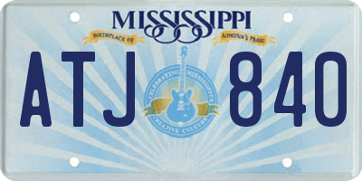 MS license plate ATJ840