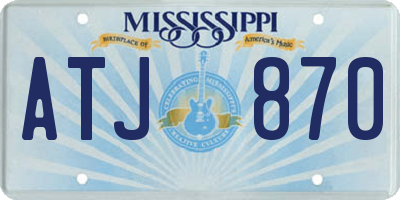 MS license plate ATJ870