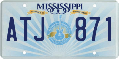 MS license plate ATJ871