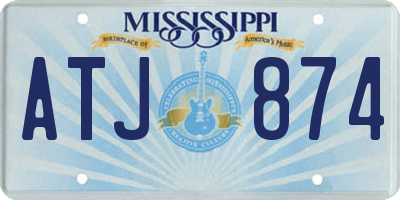 MS license plate ATJ874