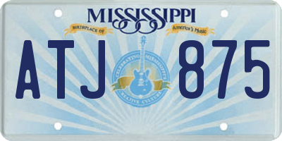 MS license plate ATJ875