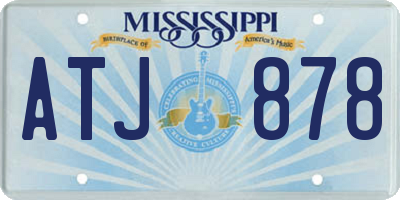 MS license plate ATJ878