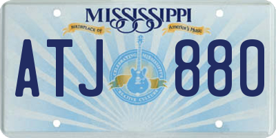 MS license plate ATJ880