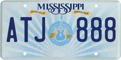 MS license plate ATJ888