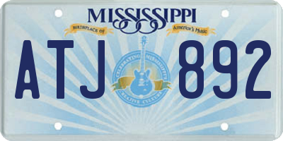 MS license plate ATJ892
