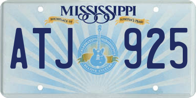 MS license plate ATJ925