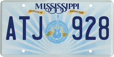 MS license plate ATJ928
