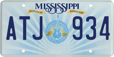 MS license plate ATJ934
