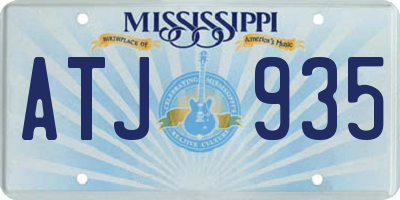 MS license plate ATJ935