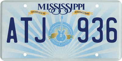 MS license plate ATJ936