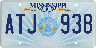 MS license plate ATJ938