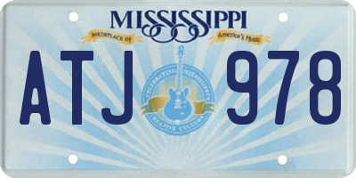 MS license plate ATJ978