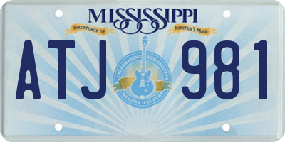 MS license plate ATJ981