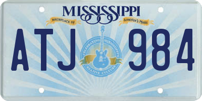 MS license plate ATJ984