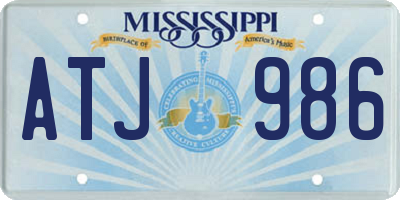MS license plate ATJ986