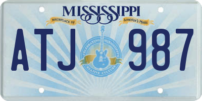 MS license plate ATJ987