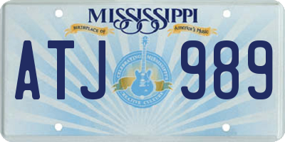 MS license plate ATJ989