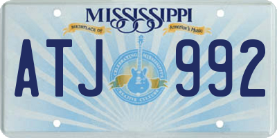 MS license plate ATJ992