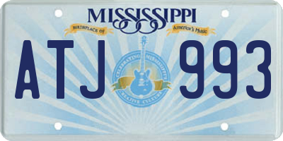 MS license plate ATJ993