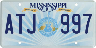 MS license plate ATJ997