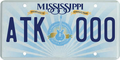 MS license plate ATK000