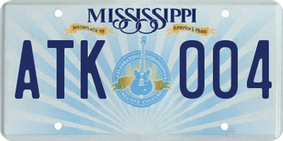 MS license plate ATK004
