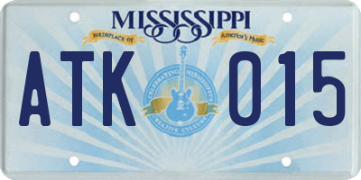 MS license plate ATK015