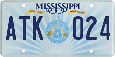 MS license plate ATK024