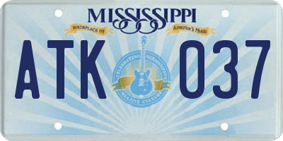 MS license plate ATK037