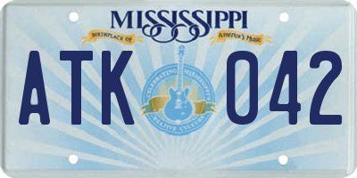 MS license plate ATK042