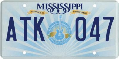 MS license plate ATK047