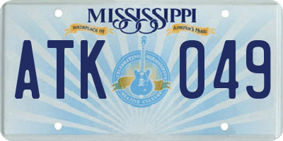 MS license plate ATK049