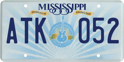 MS license plate ATK052