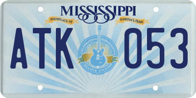 MS license plate ATK053