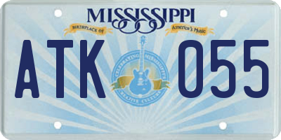 MS license plate ATK055