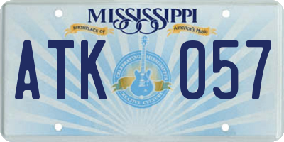 MS license plate ATK057