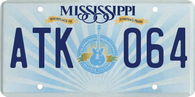 MS license plate ATK064