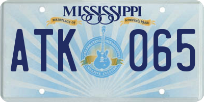 MS license plate ATK065