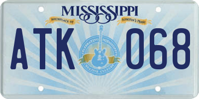 MS license plate ATK068