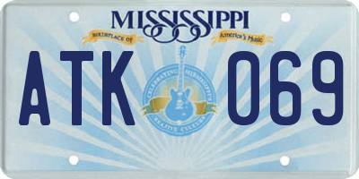 MS license plate ATK069