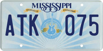 MS license plate ATK075