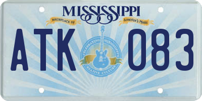 MS license plate ATK083