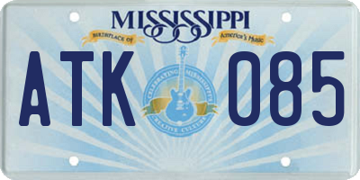 MS license plate ATK085