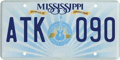 MS license plate ATK090