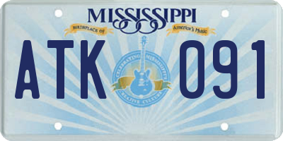 MS license plate ATK091