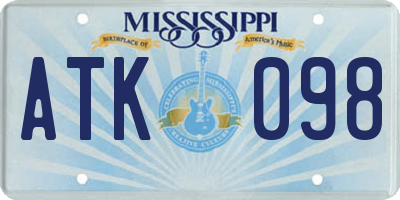 MS license plate ATK098